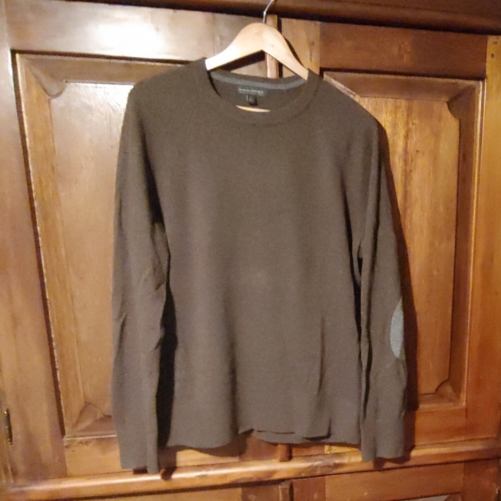 Banana Republic Brown Wool Elbow Patch Sweater